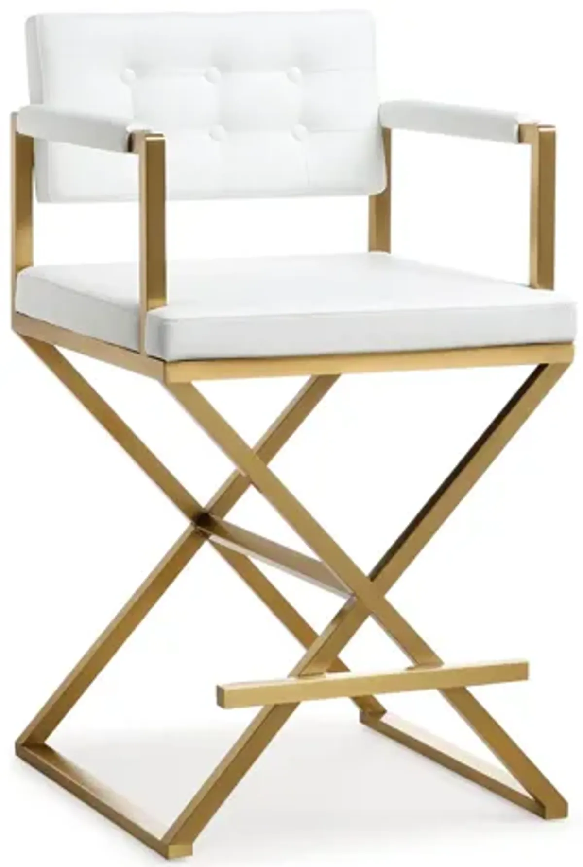 Director White Gold Steel Counter Stool