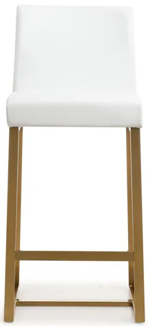 Denmark White Gold Steel Counter Stool (Set of 2)