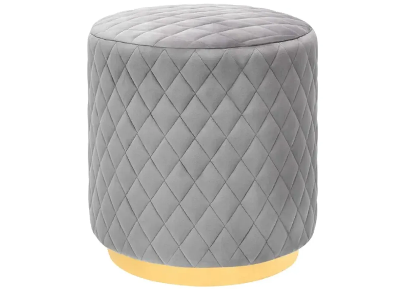 Abir Grey Velvet Ottoman