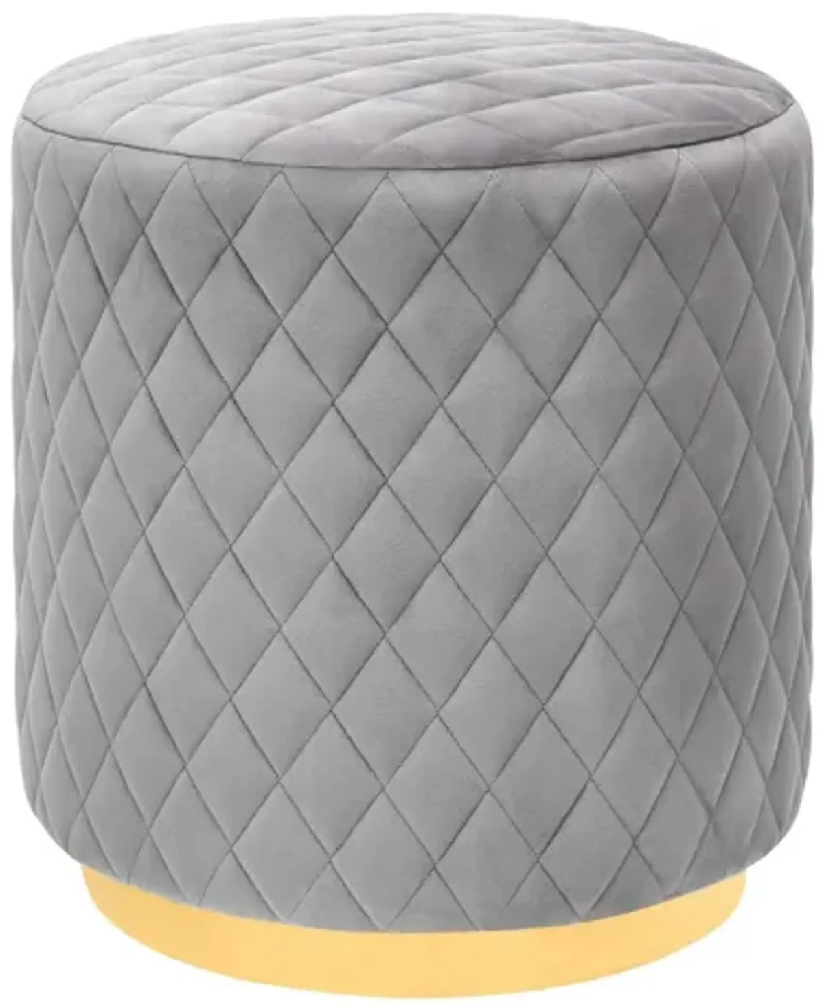 Abir Grey Velvet Ottoman