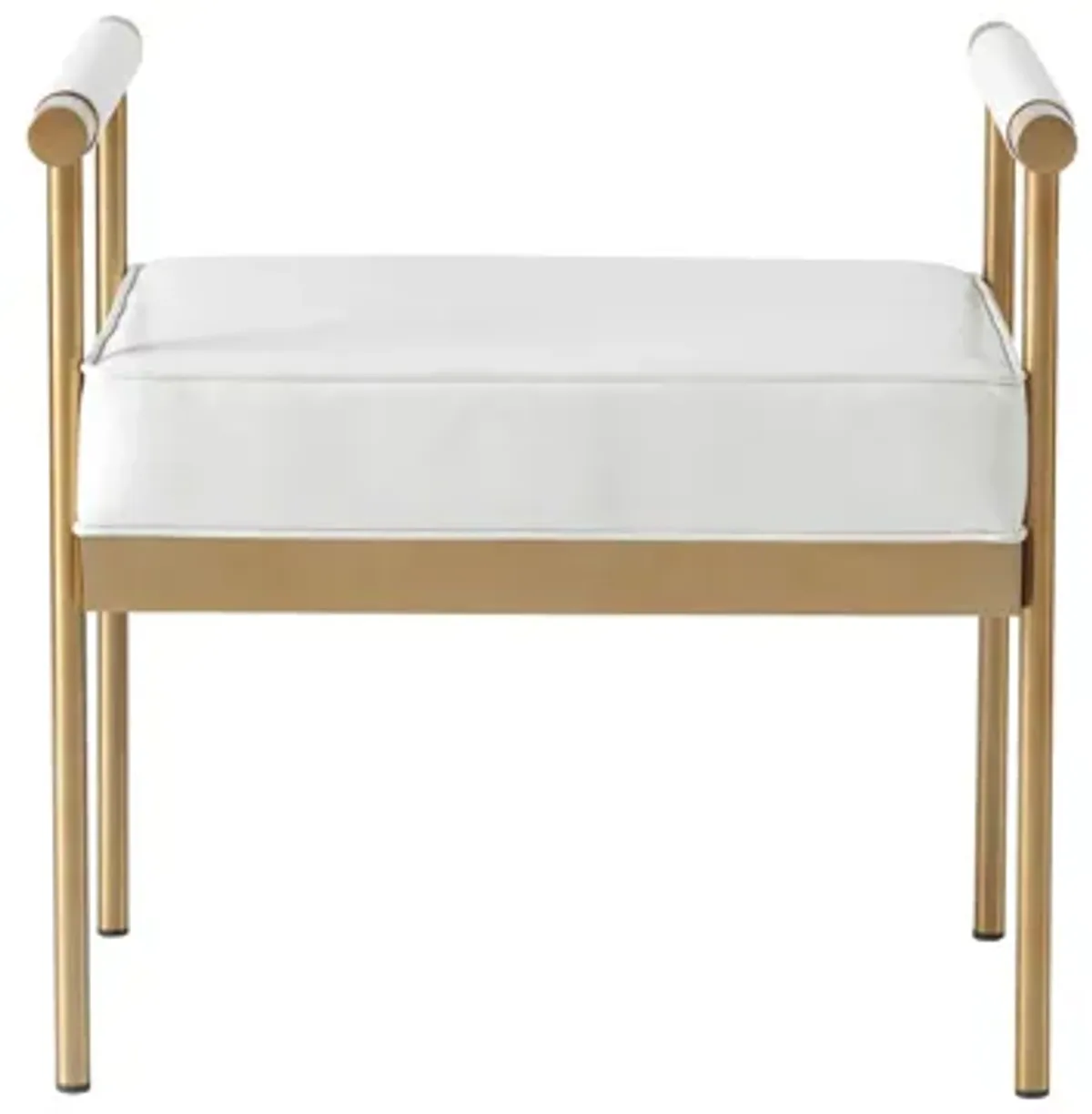 Diva White Vegan Leather Bench