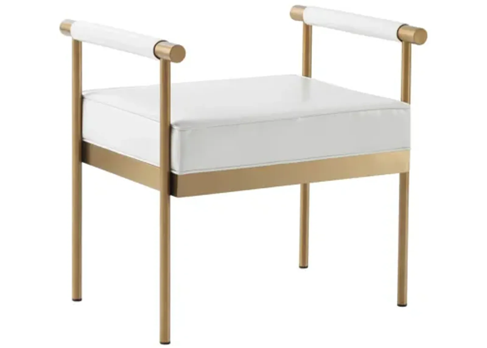 Diva White Vegan Leather Bench