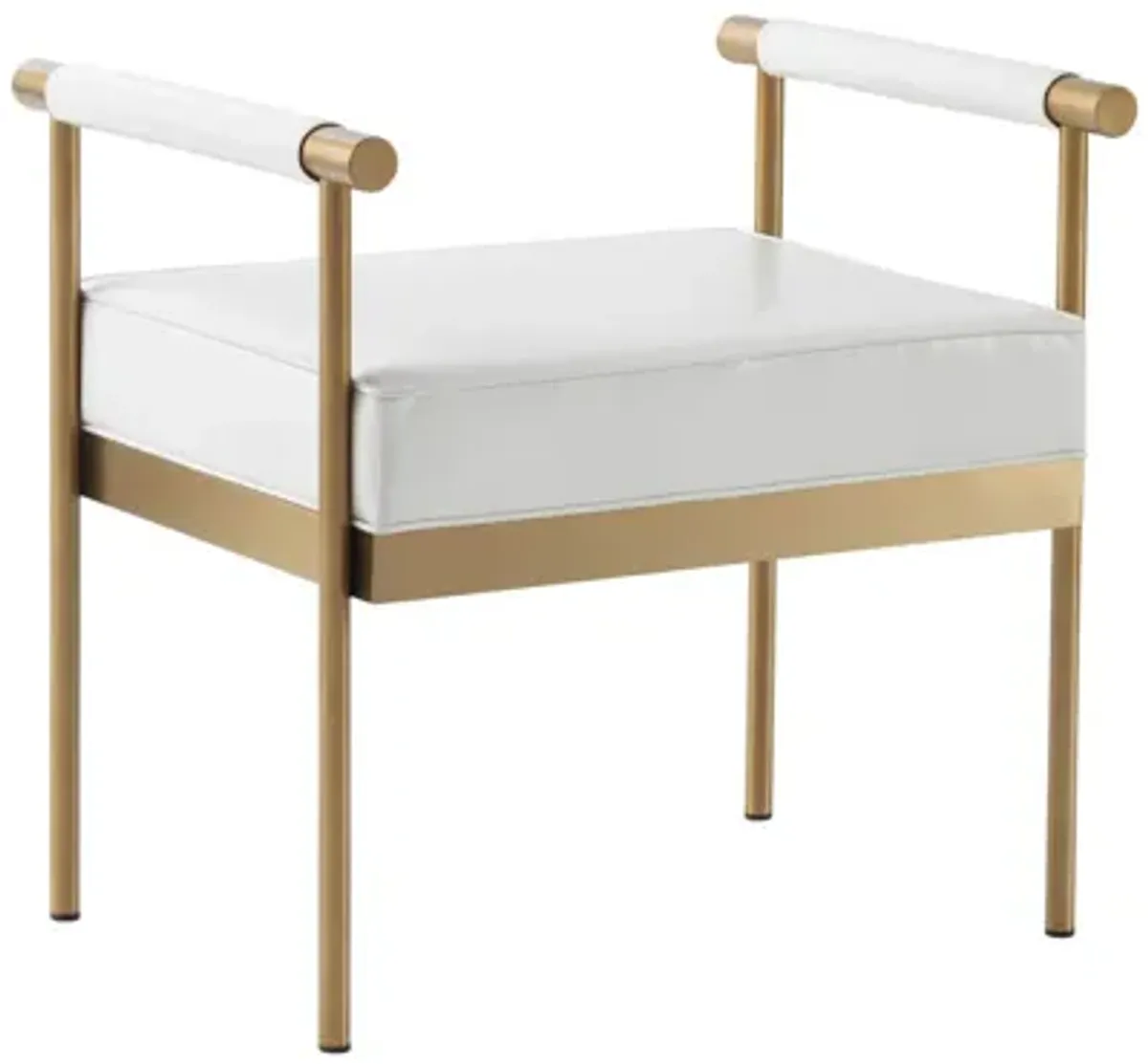 Diva White Vegan Leather Bench