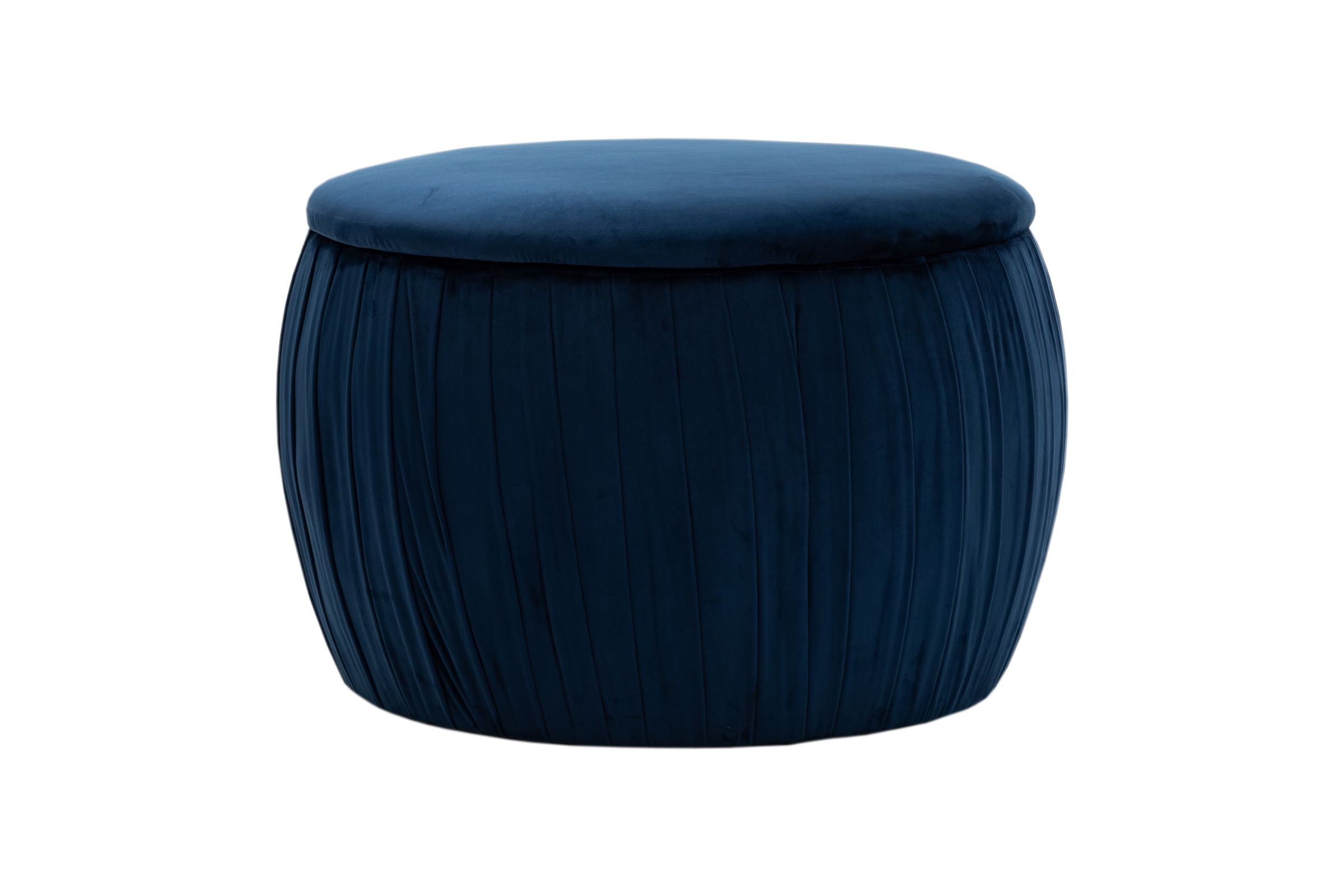 Fleur Navy Velvet Storage Ottoman