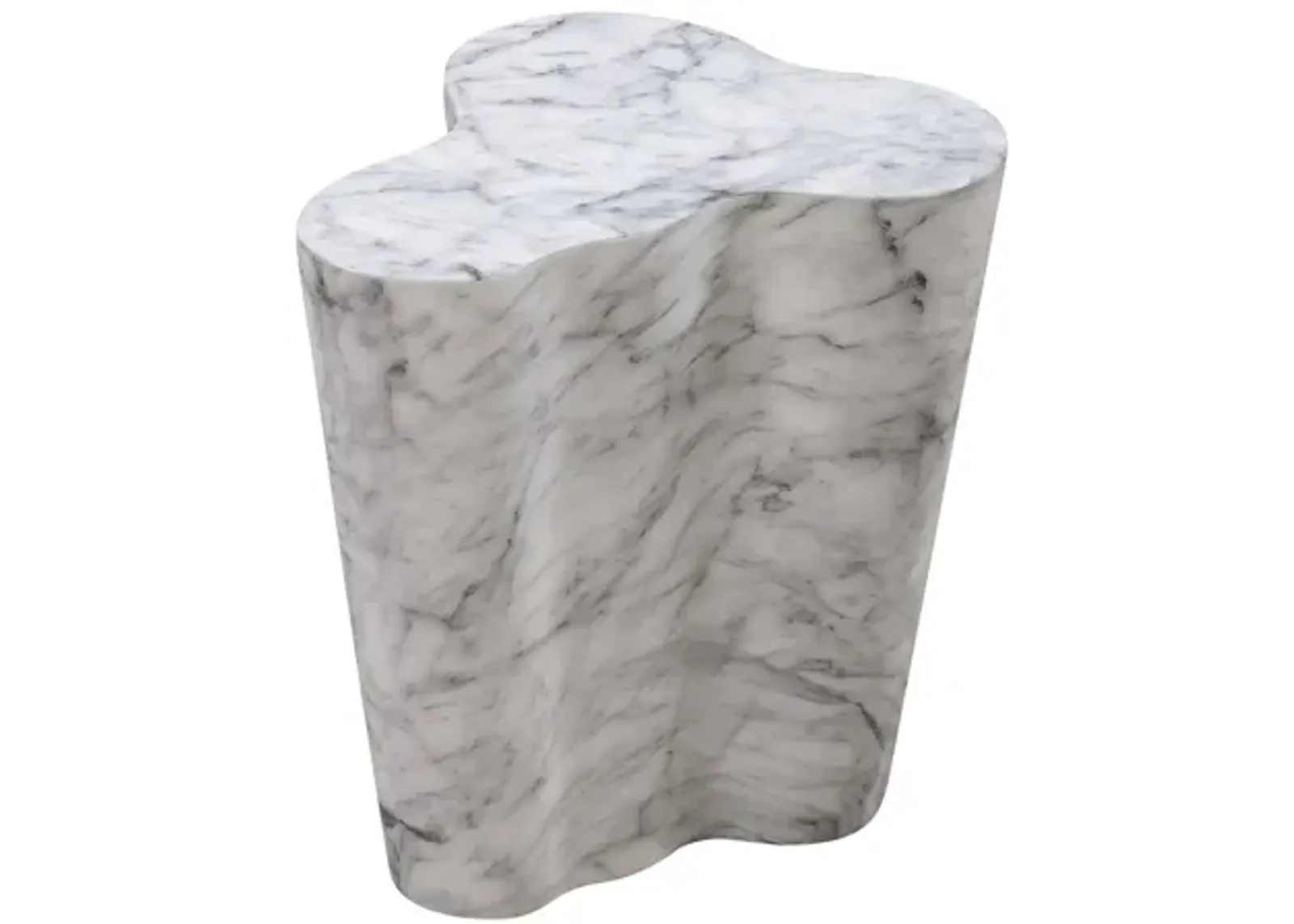 Slab Marble Short Side Table