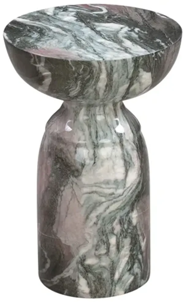 Rue Grey and Blush Marble Side Table