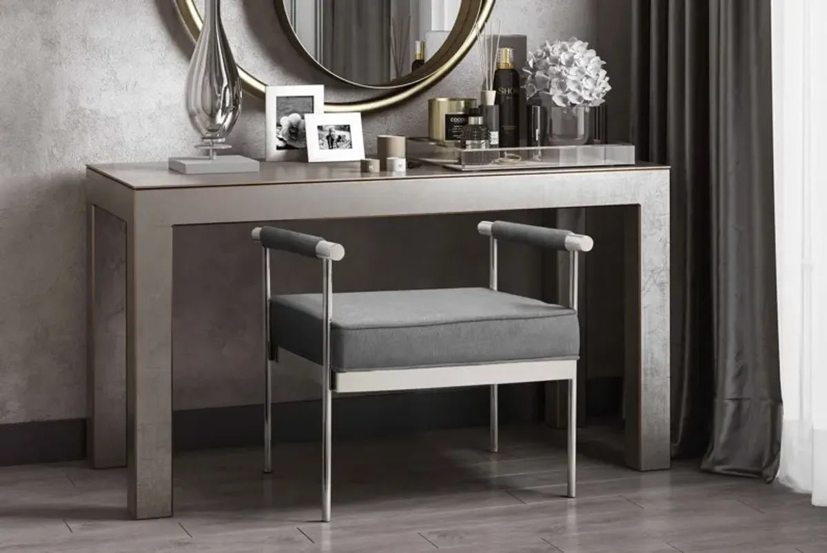 Diva Grey Velvet Bench