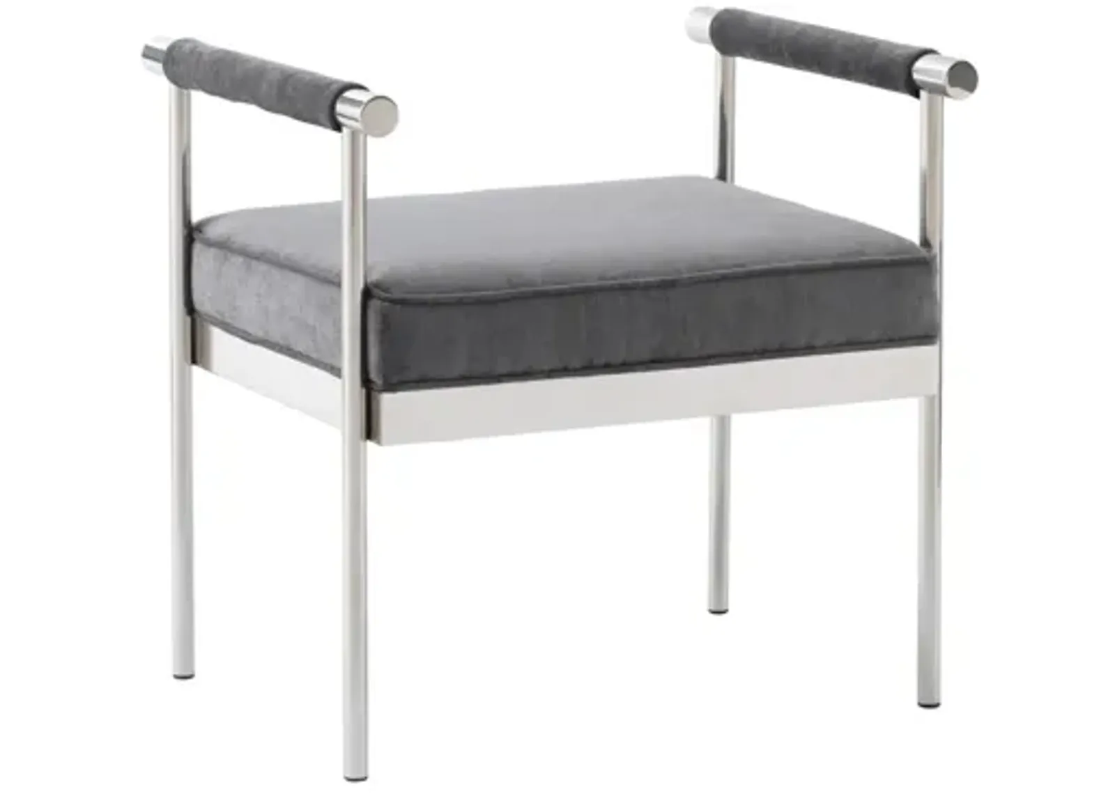 Diva Grey Velvet Bench