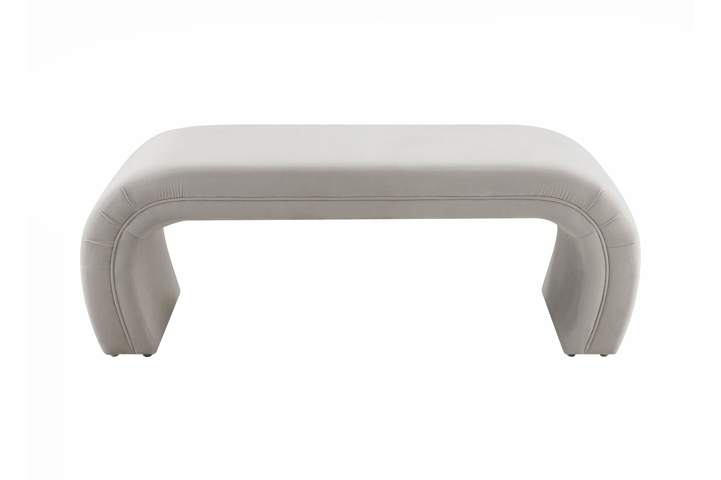 Kenya Light Grey Velvet Bench
