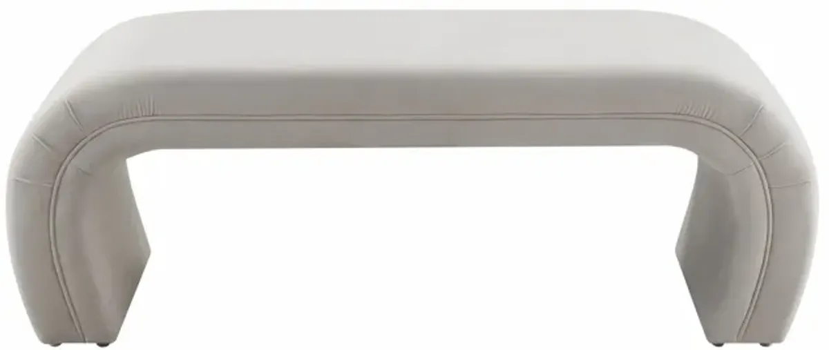 Kenya Light Grey Velvet Bench