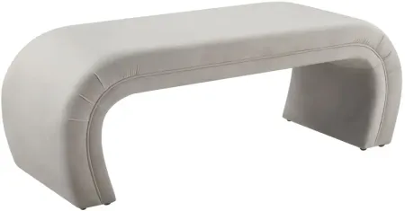 Kenya Light Grey Velvet Bench