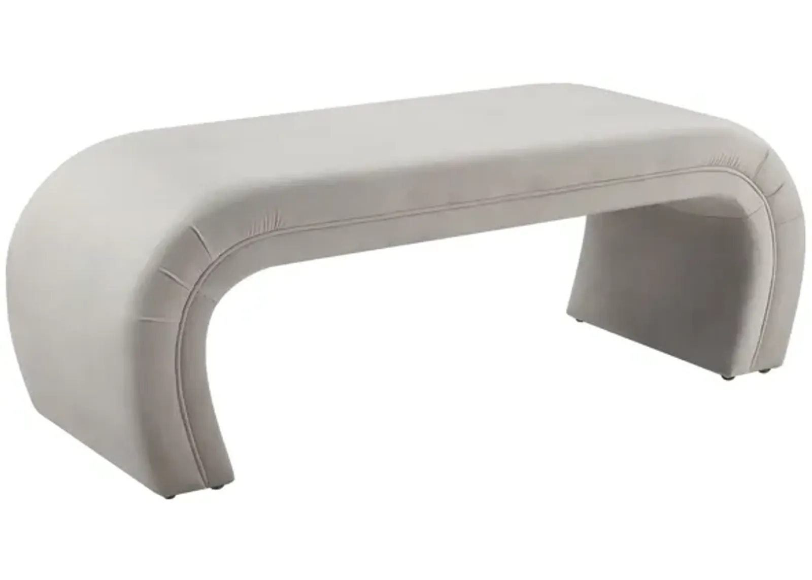 Kenya Light Grey Velvet Bench