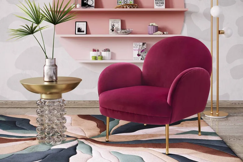 Gwen Plum Velvet Chair