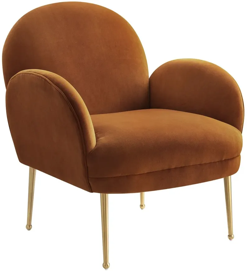 Gwen Cognac Velvet Chair