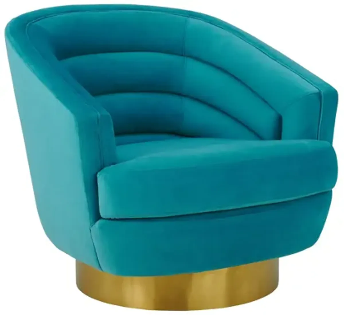 Canyon Blue Velvet Swivel Chair