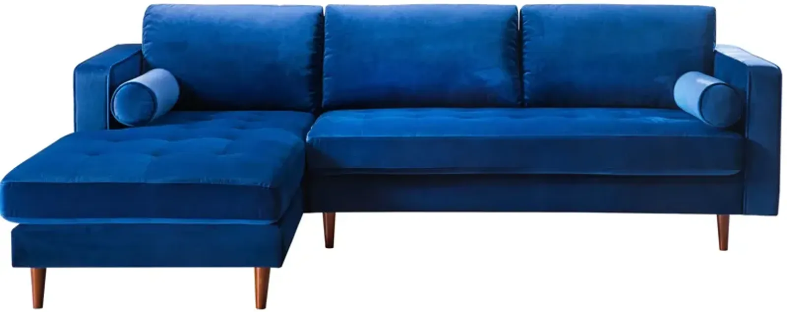 Como Navy Velvet Sectional LAF