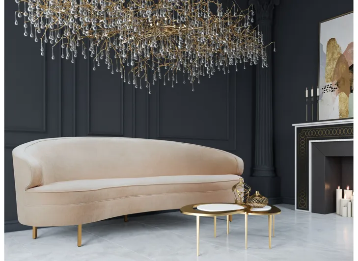 Baila Champagne Velvet Sofa