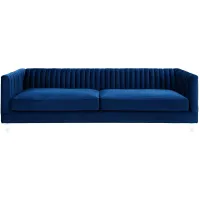 Aviator Blue Velvet Sofa