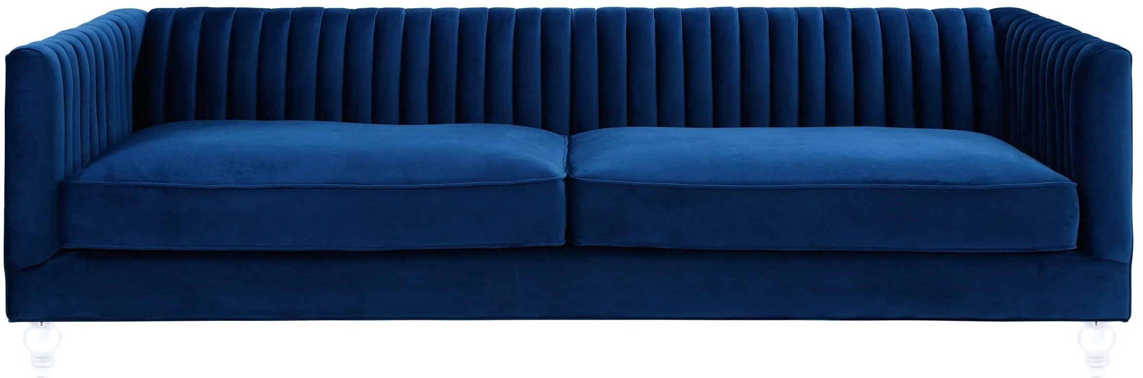 Aviator Blue Velvet Sofa