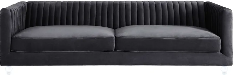 Aviator Grey Velvet Sofa