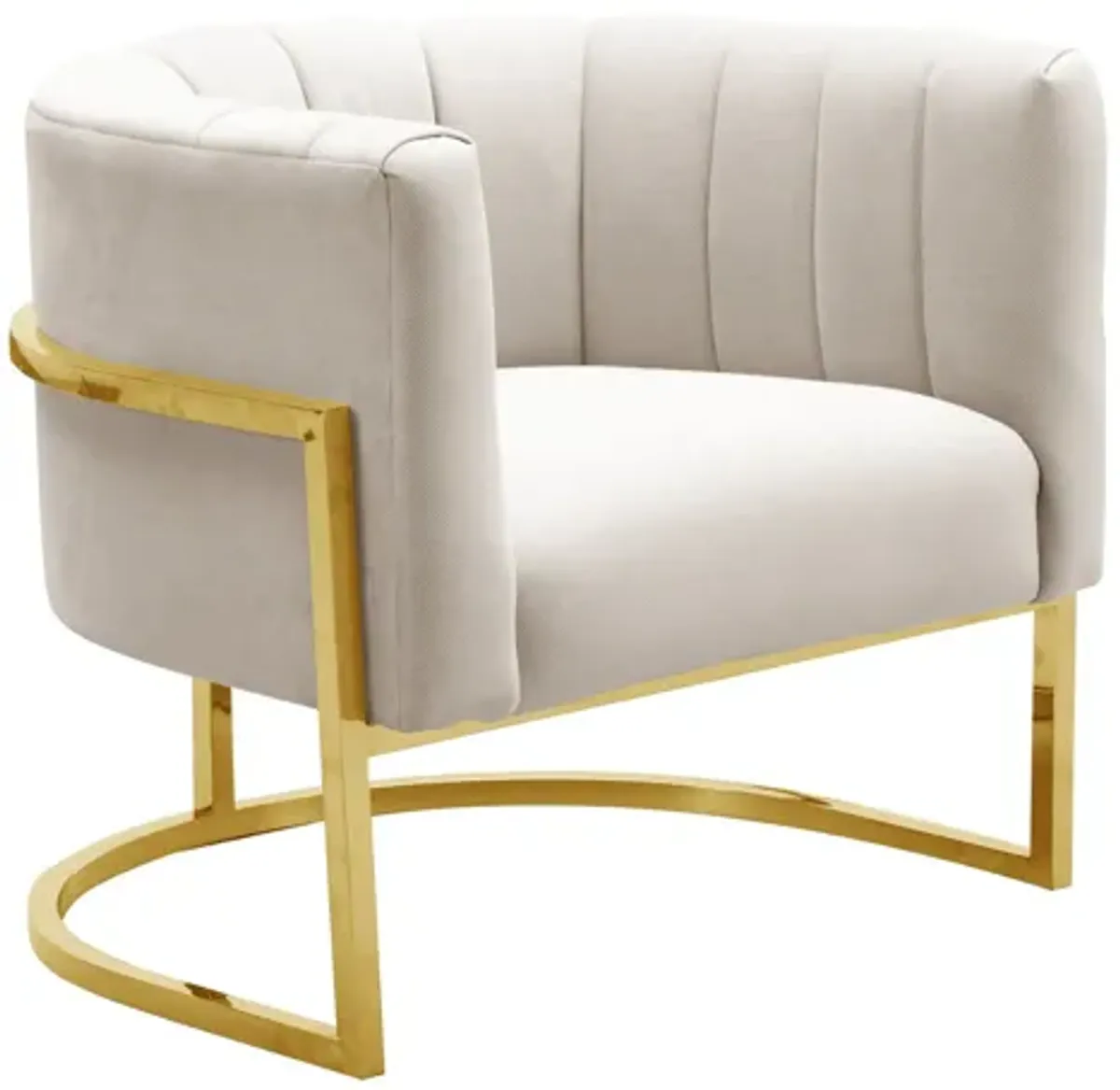 Magnolia Spotted Cream Chair with Gold