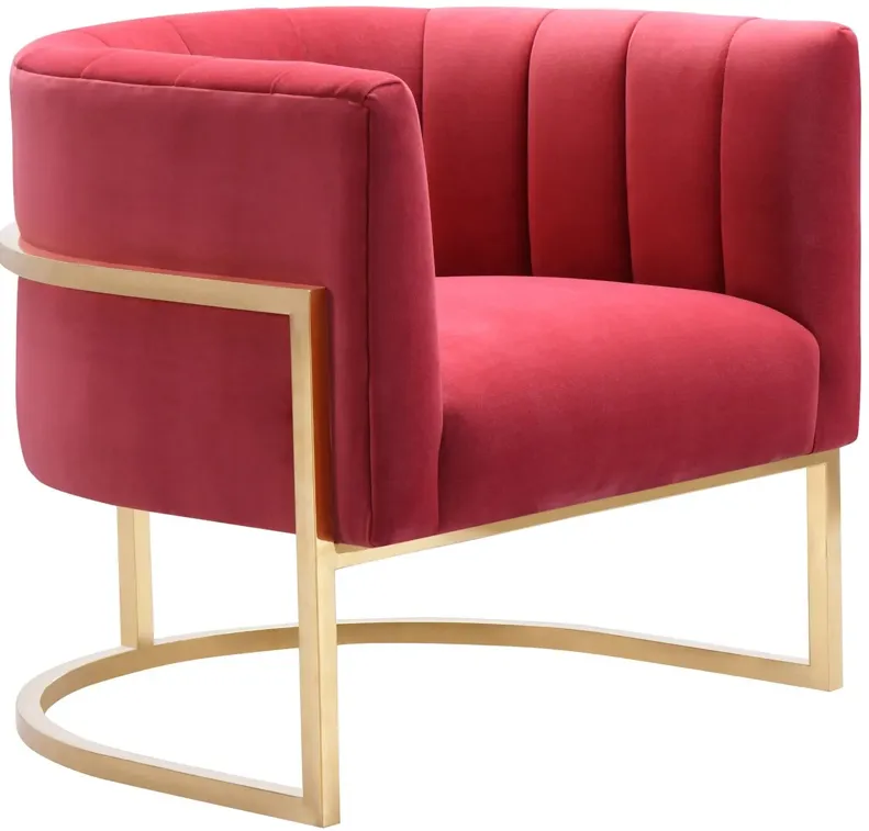 Magnolia Hot Pink Velvet Chair