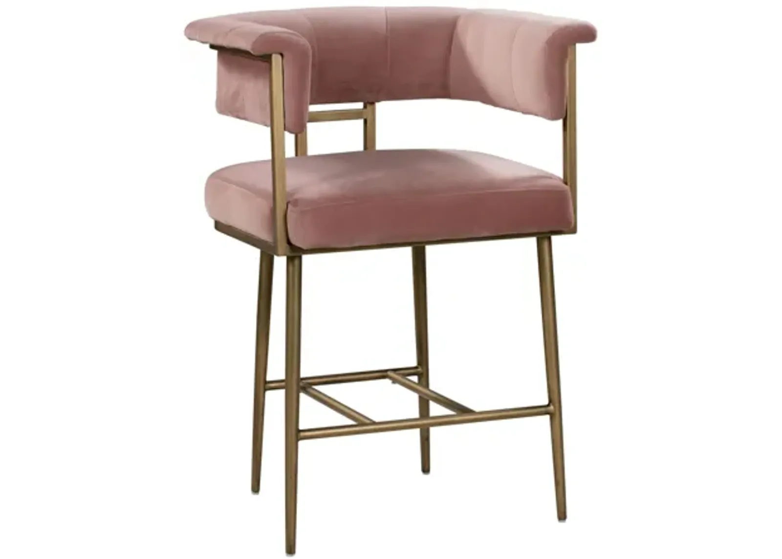 Astrid Blush Velvet Counter Stool