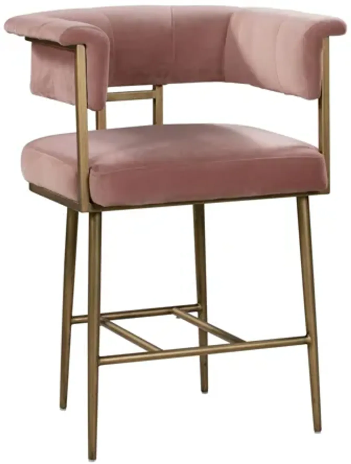 Astrid Blush Velvet Counter Stool