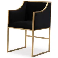 Atara Black Velvet Gold Chair