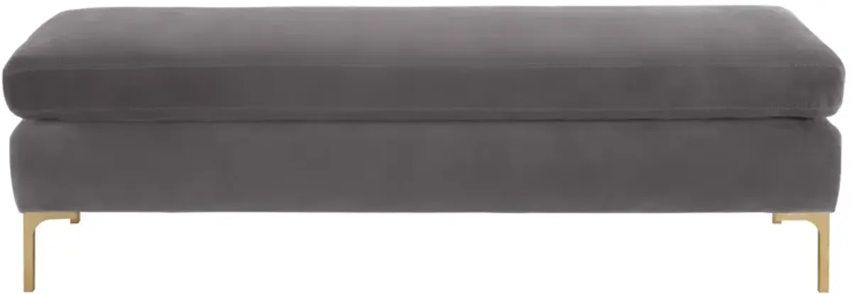 Delilah Grey Velvet Bench