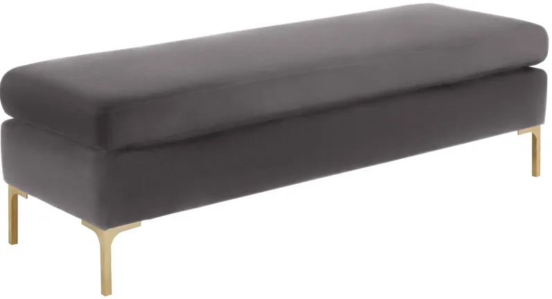 Delilah Grey Velvet Bench