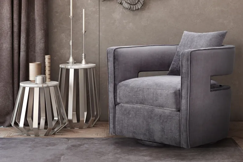 Kennedy Grey Swivel Chair