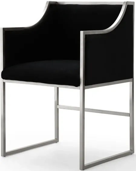 Atara Back Velvet Silver Chair