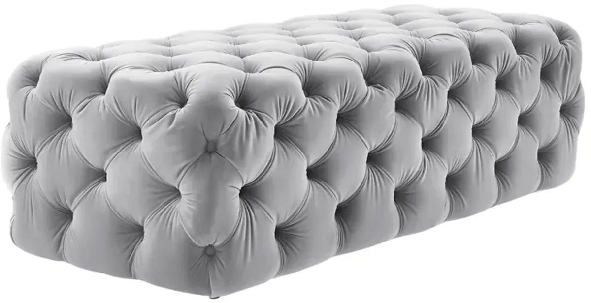 Kaylee Grey Velvet Ottoman