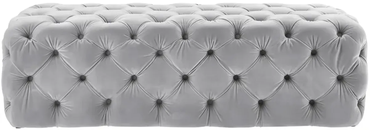 Kaylee Grey Velvet Ottoman