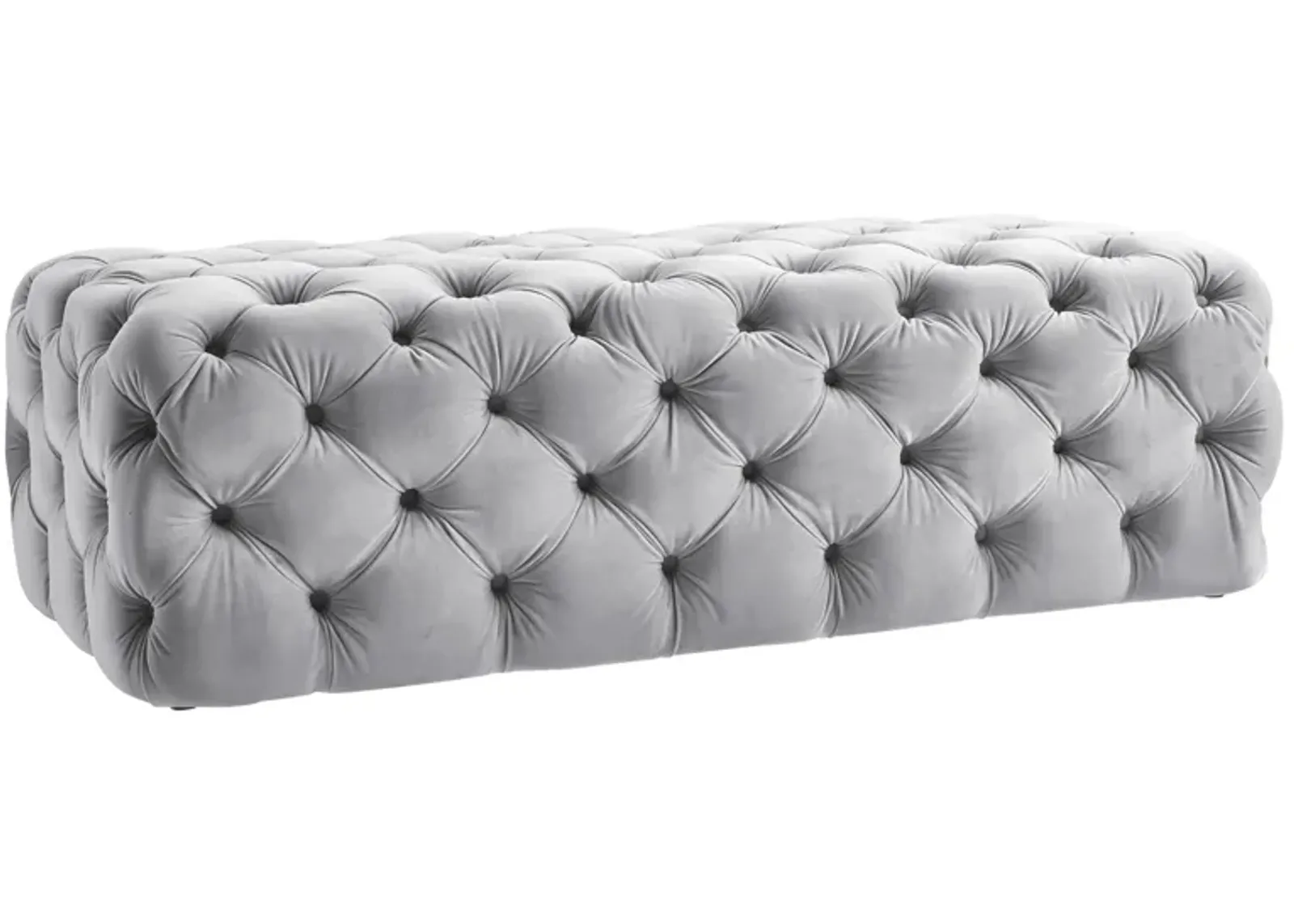 Kaylee Grey Velvet Ottoman