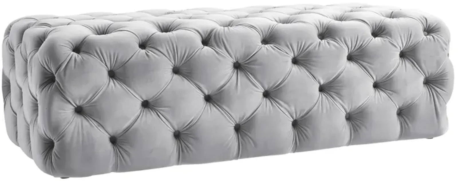 Kaylee Grey Velvet Ottoman