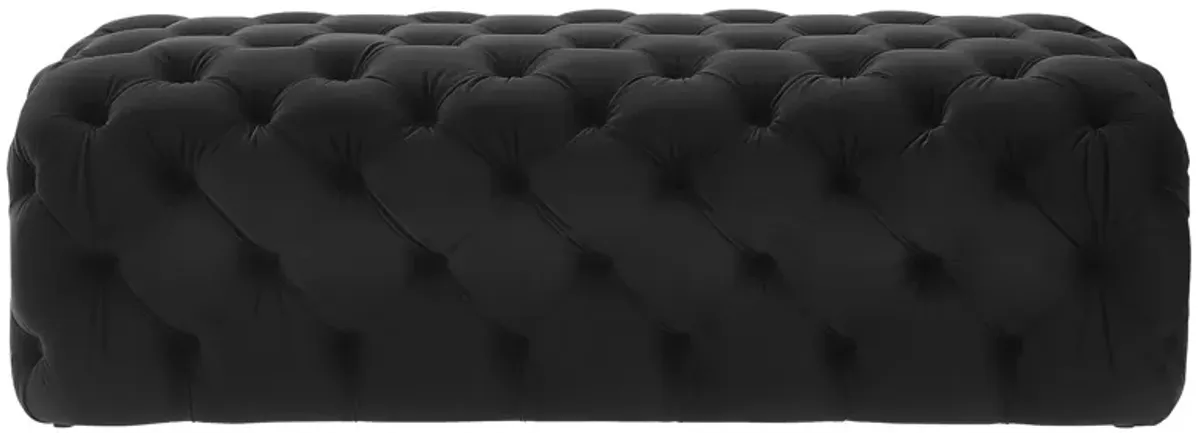 Kaylee Black Velvet Ottoman