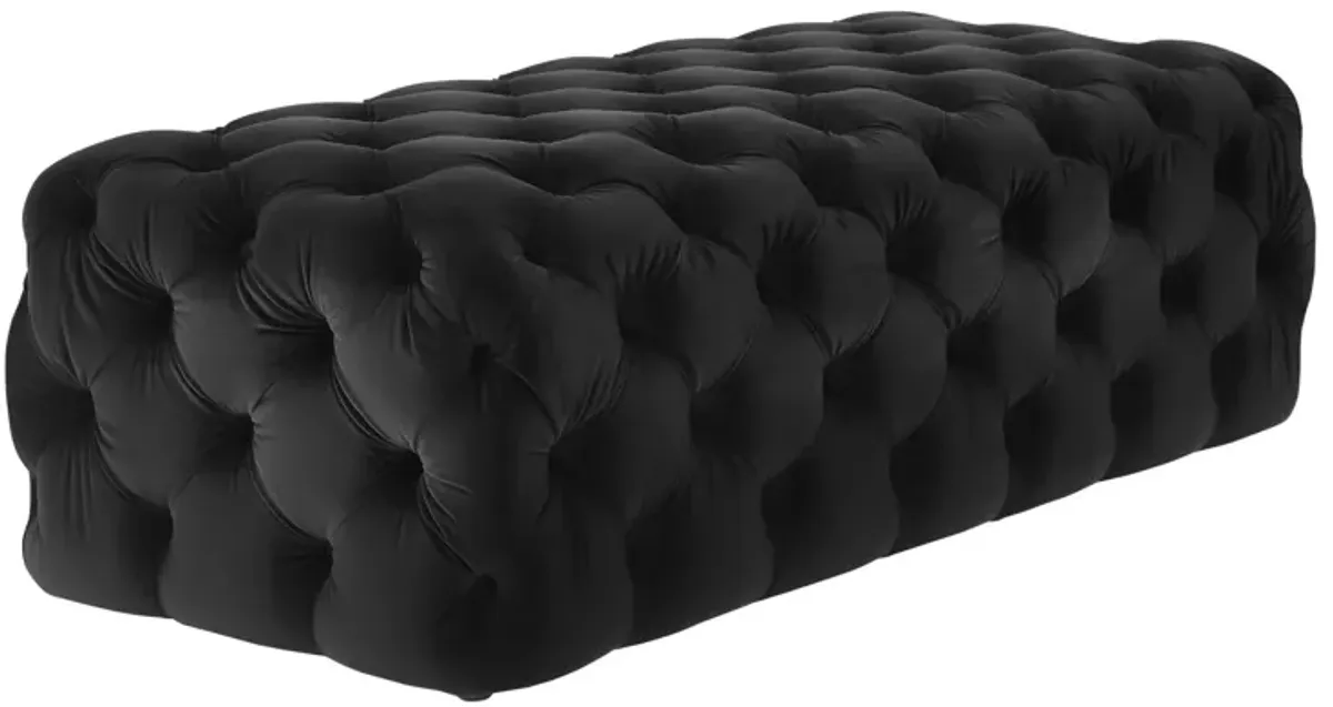 Kaylee Black Velvet Ottoman