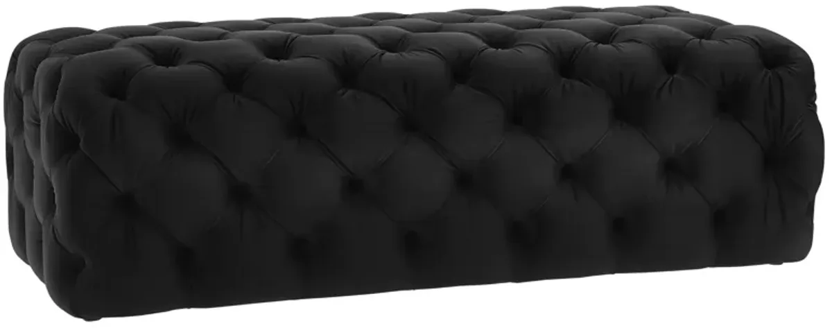 Kaylee Black Velvet Ottoman