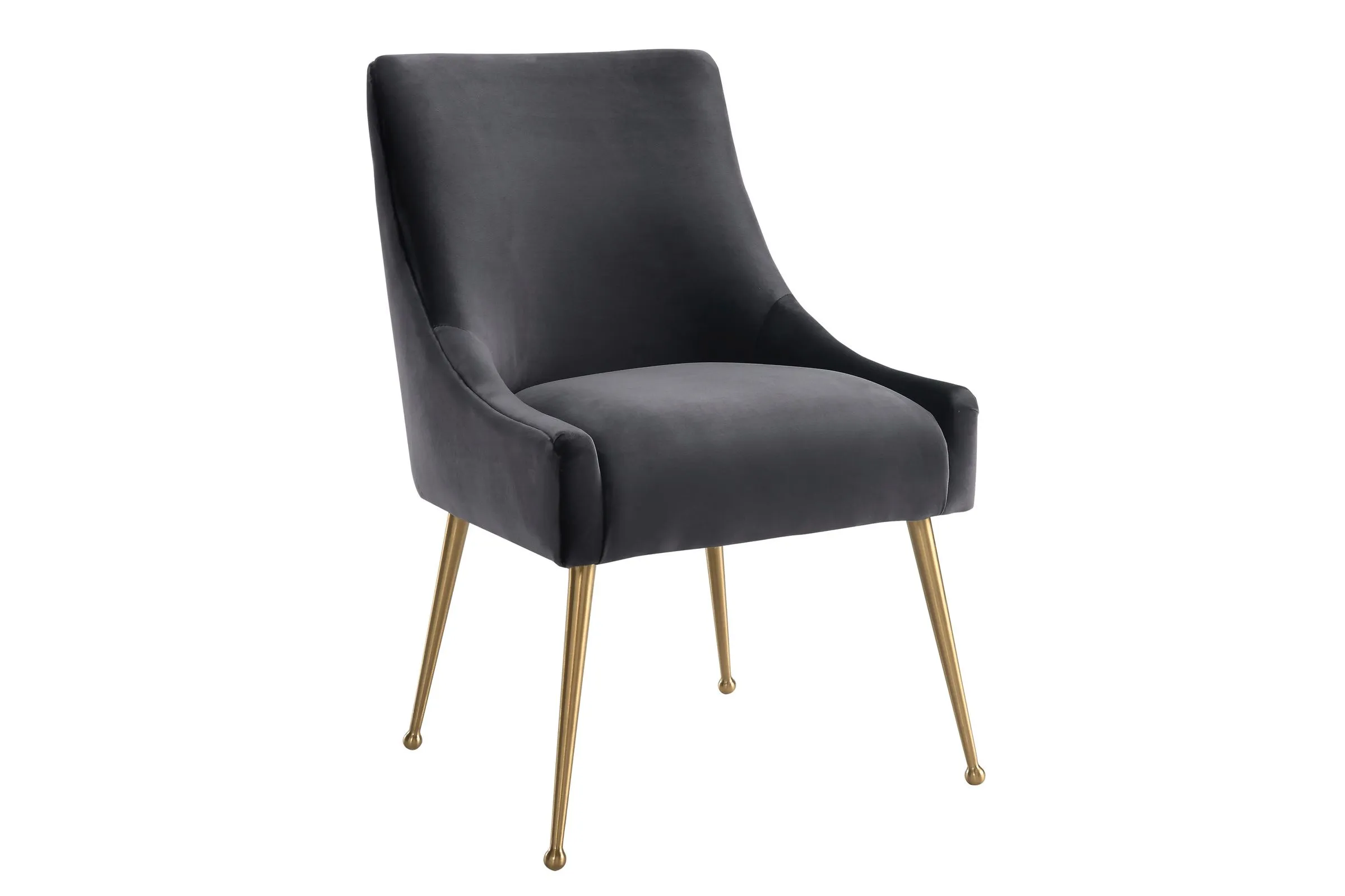 Beatrix Grey Velvet Side Chair