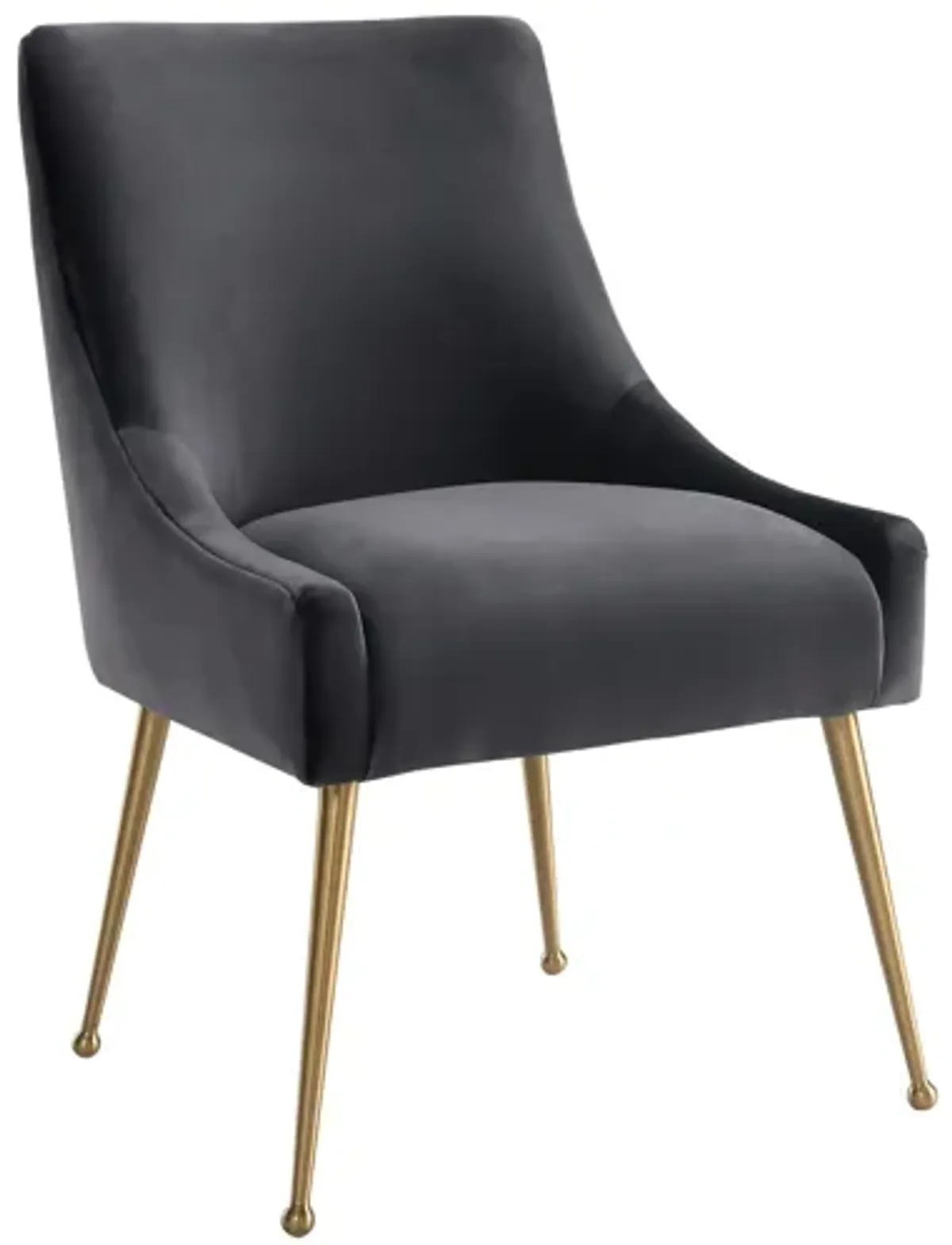 Beatrix Grey Velvet Side Chair