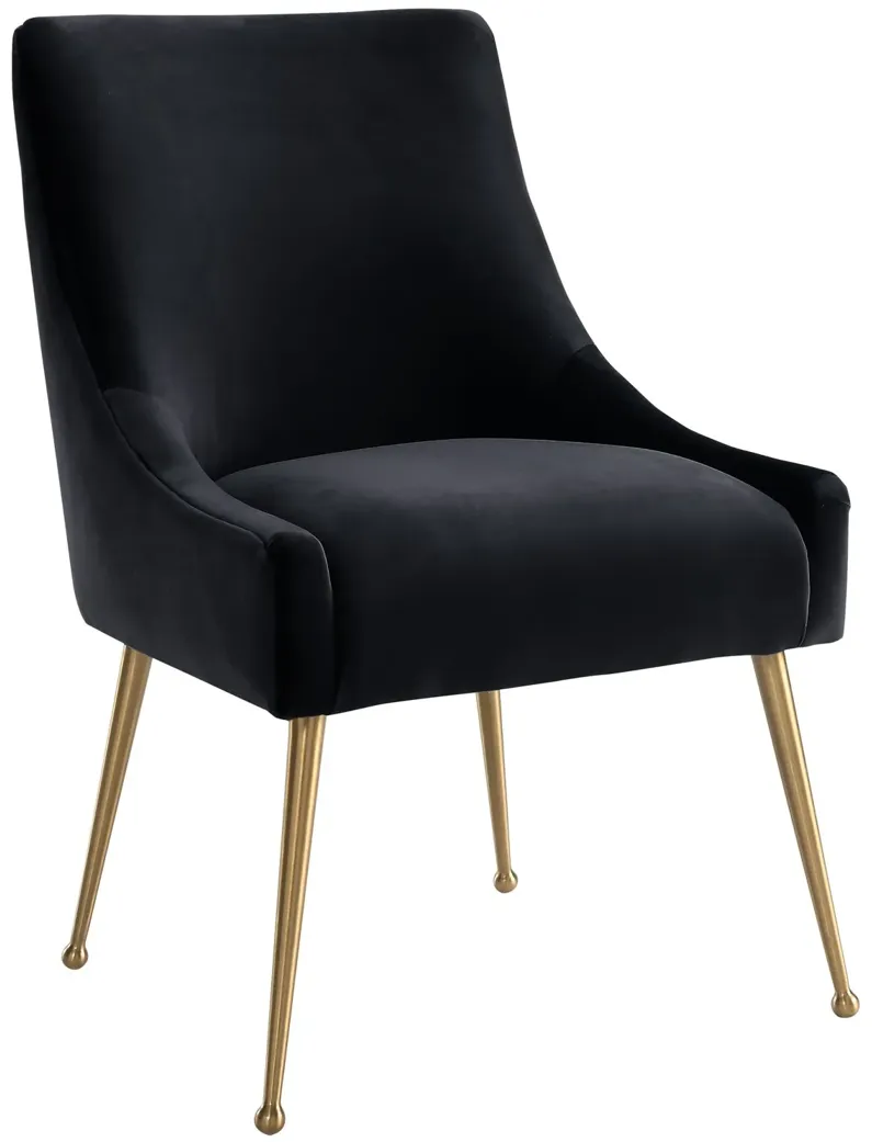 Beatrix Black Velvet Side Chair