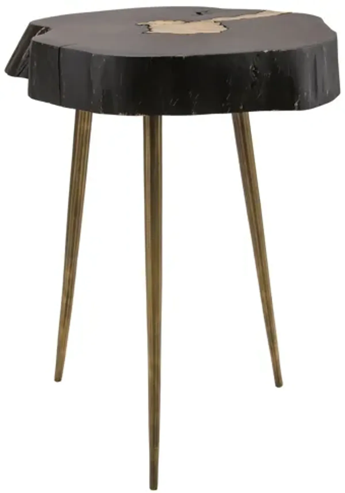 Timber Black and Brass Side Table