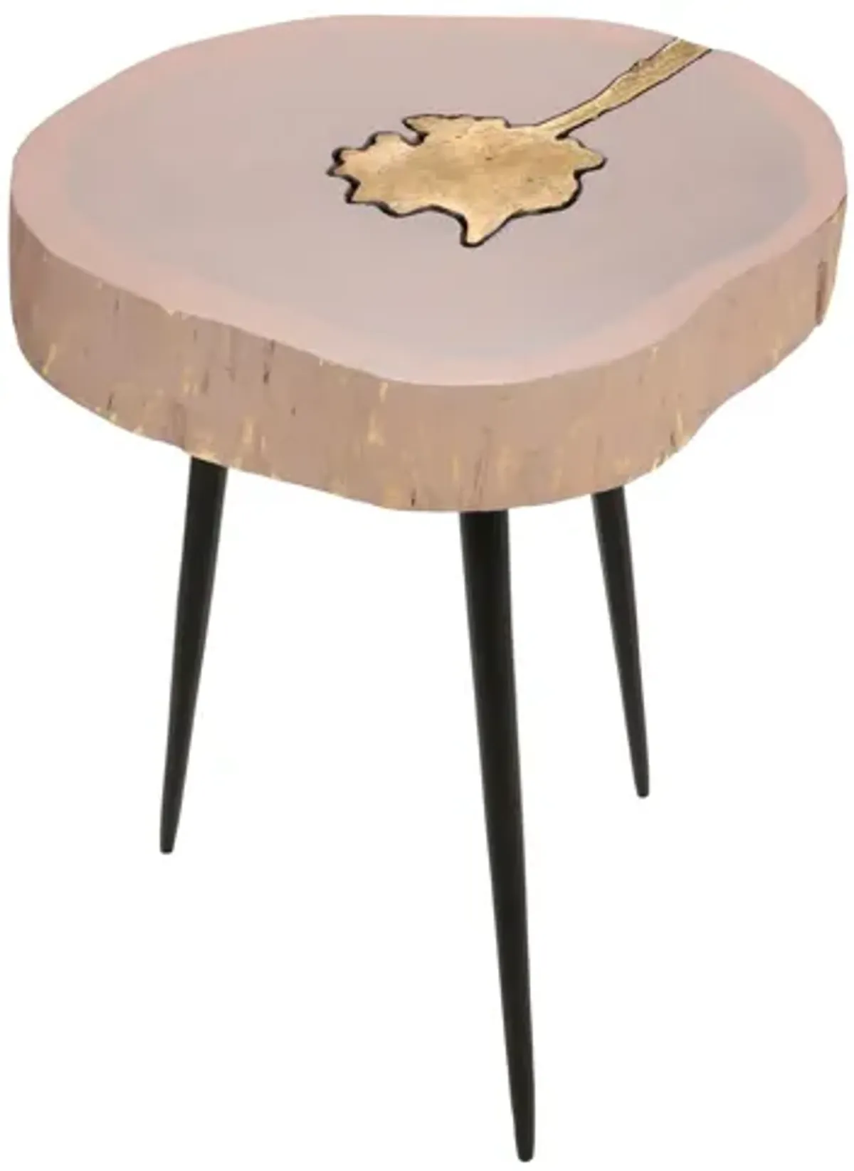 Timber Pink and Brass Side Table