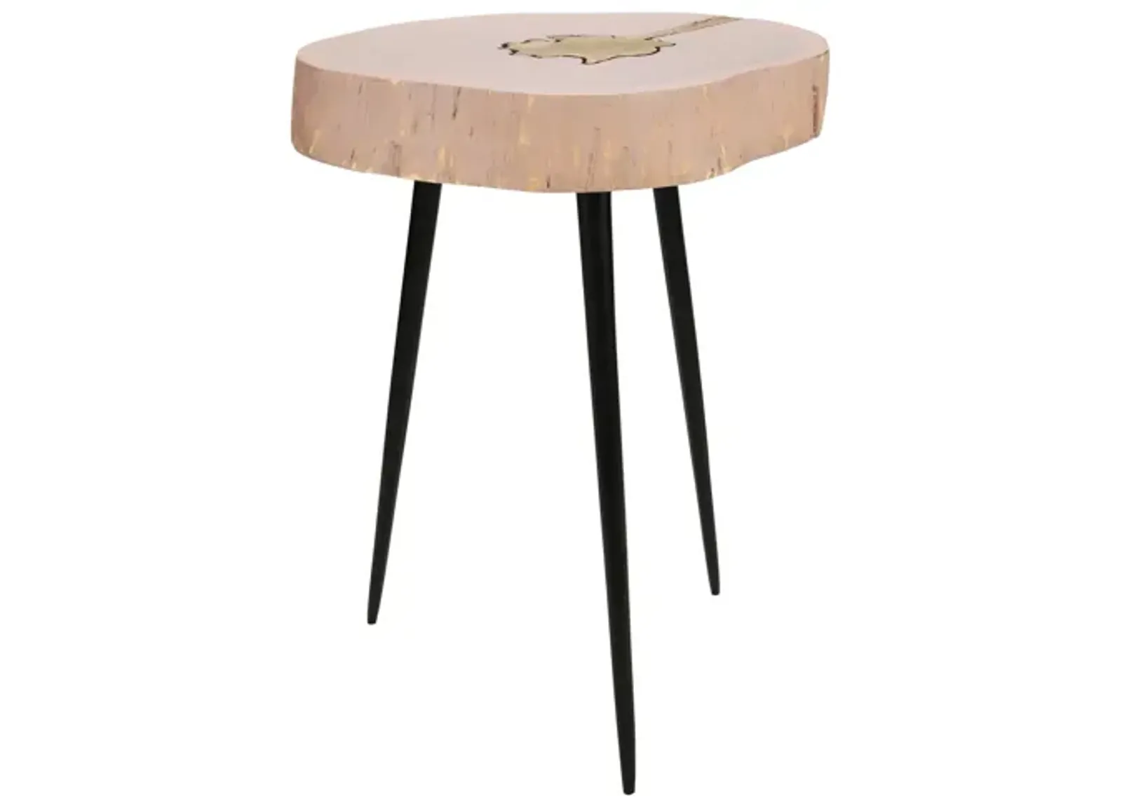 Timber Pink and Brass Side Table