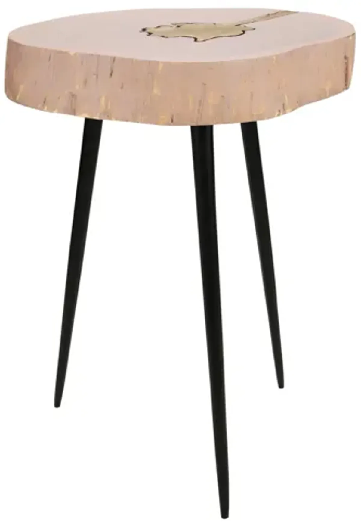 Timber Pink and Brass Side Table