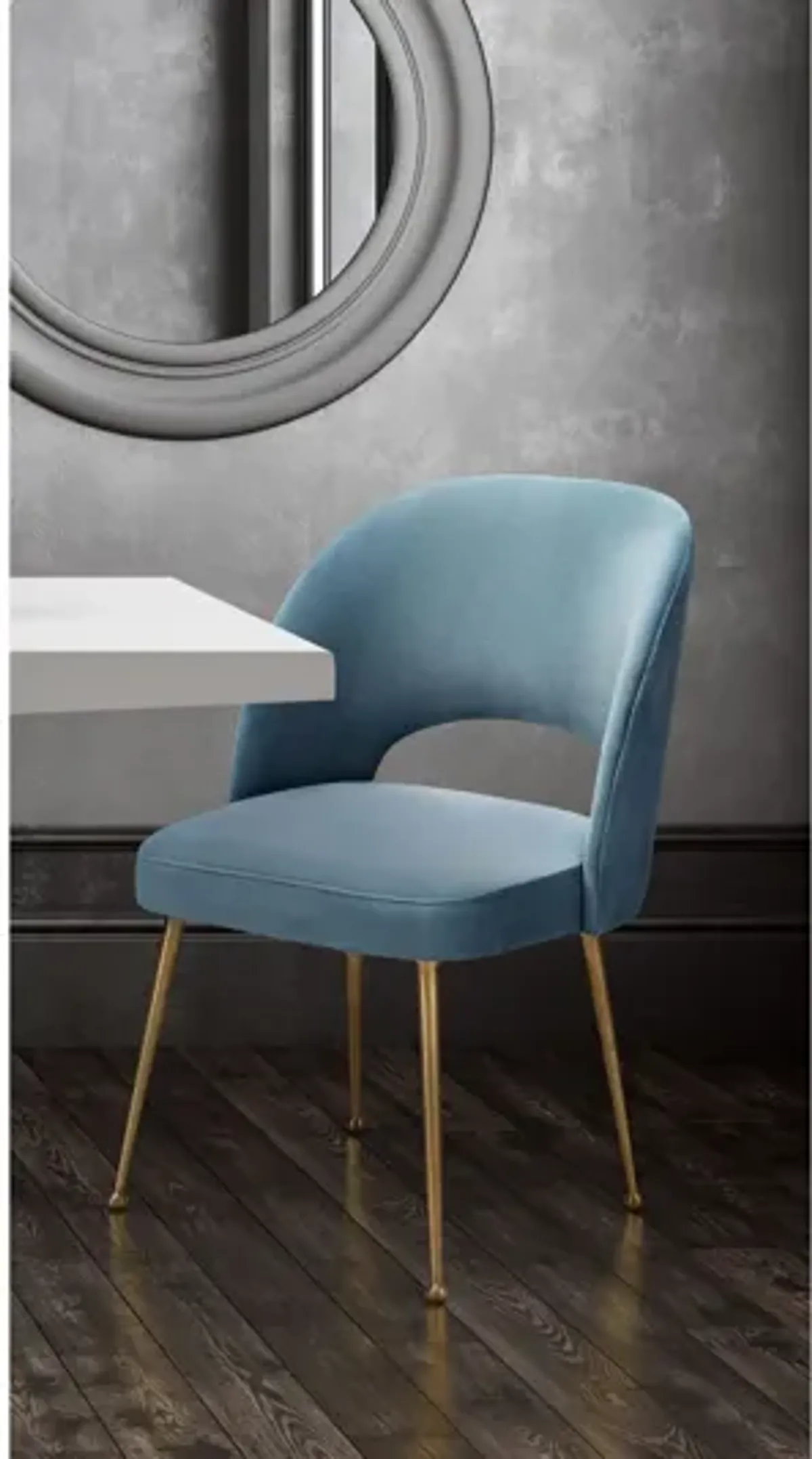 Swell Sea Blue Velvet Chair