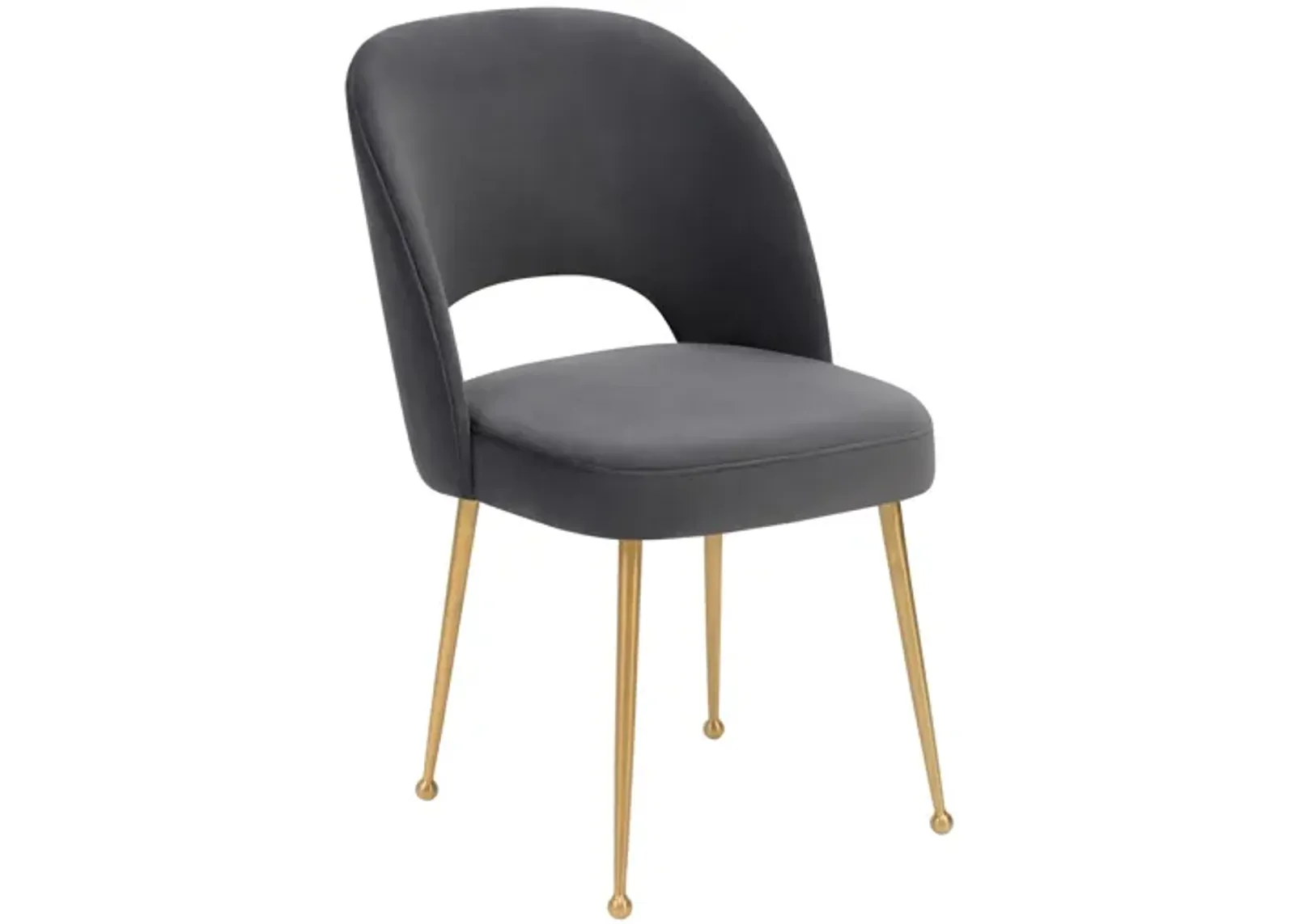 Swell Dark Grey Velvet Chair