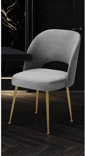 Swell Light Grey Velvet Chair